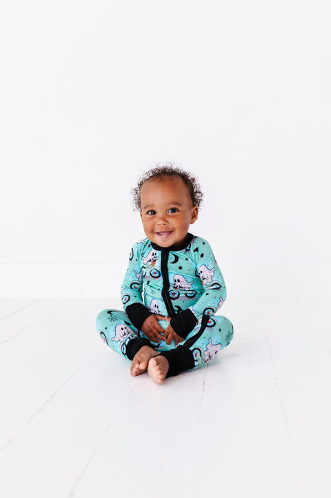 Wheelie Spooky Halloween Baby Bamboo Pajamas - Kiki + Lulu