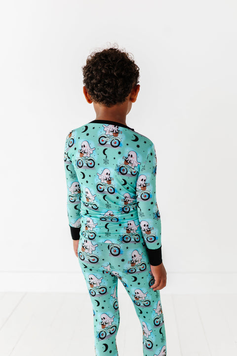 Wheelie Spooky Halloween Kids Bamboo Pajamas - Kiki + Lulu