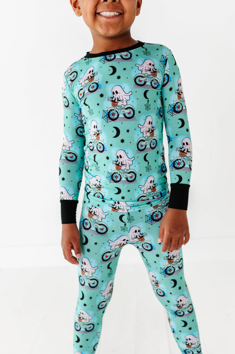 Wheelie Spooky Halloween Kids Bamboo Pajamas - Kiki + Lulu