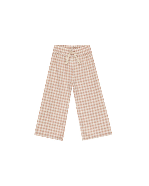 Wide Leg Pant | Pink Gingham - Rylee + Cru