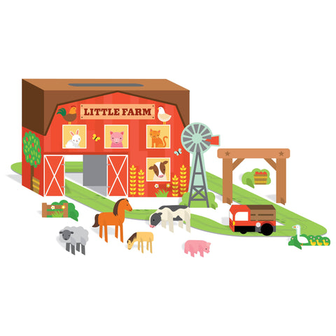 Wind Up + Go Playset (Little Farm) - Petit Collage