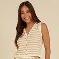 Womens Knit Vest | Sand Stripe - Rylee + Cru