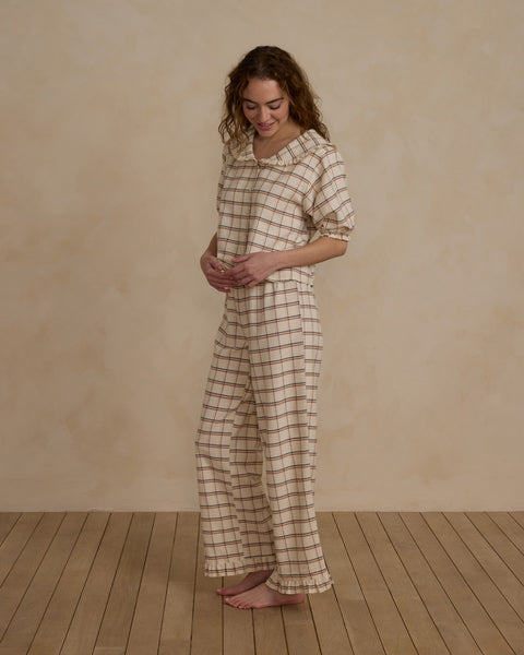 Womens Ruffle Pajamas | Holiday Plaid - Rylee + Cru