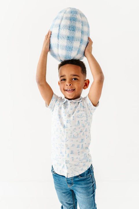 Blue Bunny Toile Polo Shirt