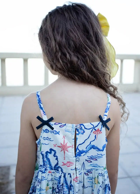 Girls Tia Dress - Island Map