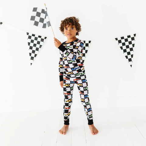 You Make My Heart Race Kids Bamboo Pajamas - Kiki + Lulu