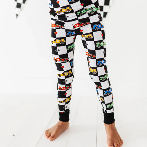 You Make My Heart Race Kids Bamboo Pajamas - Kiki + Lulu