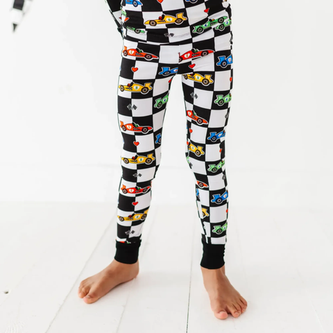 You Make My Heart Race Kids Bamboo Pajamas - Kiki + Lulu