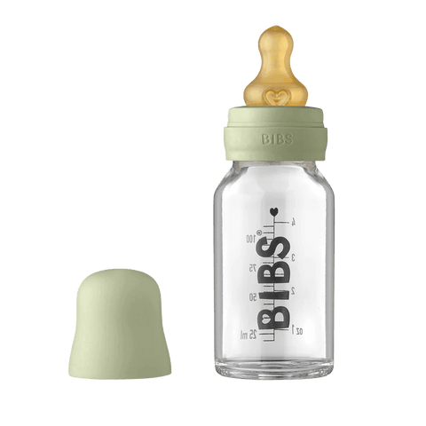 BIBS-Baby Glass Bottle Complete Set 110ml - Sage-#Butter_Bug_Boutique#