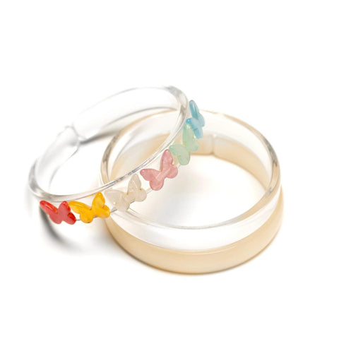 Butterfly Pearl Pastel Bangles Set - Lilies & Roses NY