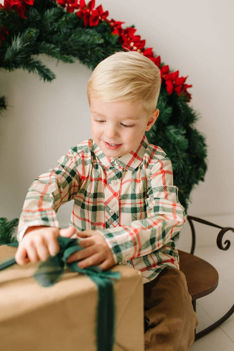 Christmas Plaid Button Down Shirt - Ollie Jay