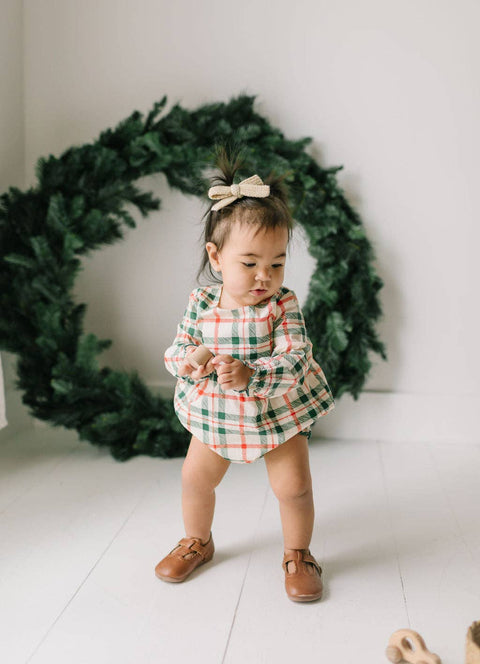 Christmas Plaid Thalia Poplin Romper - Ollie Jay