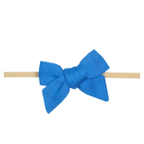 Copper Pearl-Classic Nylon Bow - Blueberry-#Butter_Bug_Boutique#