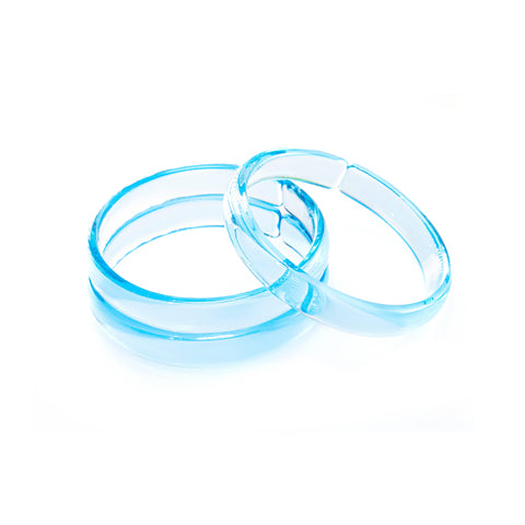 Clear Blue Bangles Set - Lilies & Roses NY