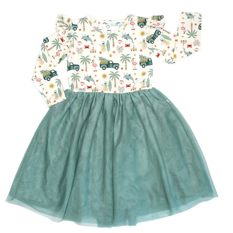 Coastal Christmas Tulle Bamboo Twirl Dress - Emerson and Friends