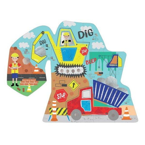 Construction Digger Shaped 20 Piece Puzzle - Floss and Rock