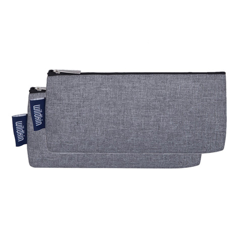 Gray Tweed Pencil Pouches - Butterbugboutique