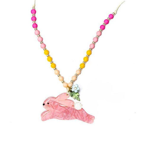 Hop Bunny Pink Easter Necklace - Lilies & Roses NY