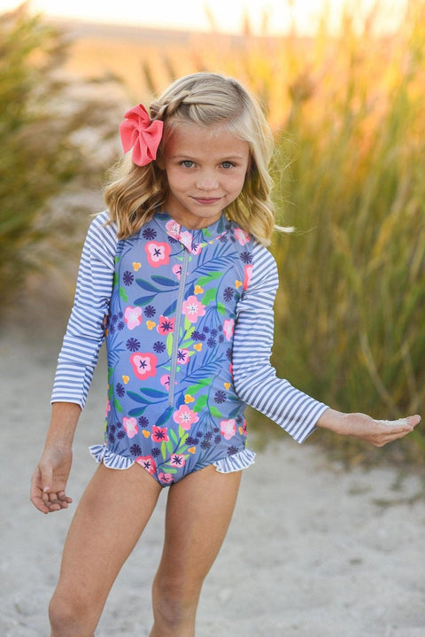 Oopsie Daisy-Kids Gray Stripe Zip Rash Guard One Piece Swimsuit-#Butter_Bug_Boutique#