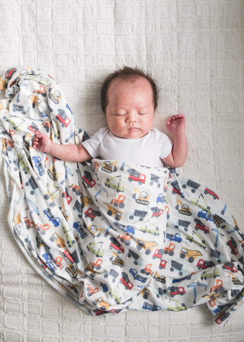 Knit Swaddle Blanket - Diesel - Copper Pearl