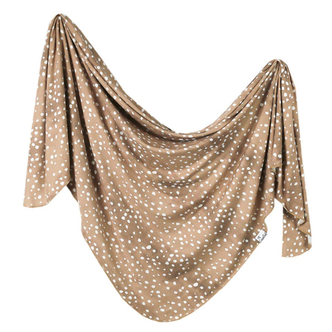 Knit Swaddle Blanket - Fawn - Copper Pearl