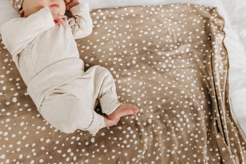 Knit Swaddle Blanket - Fawn - Copper Pearl