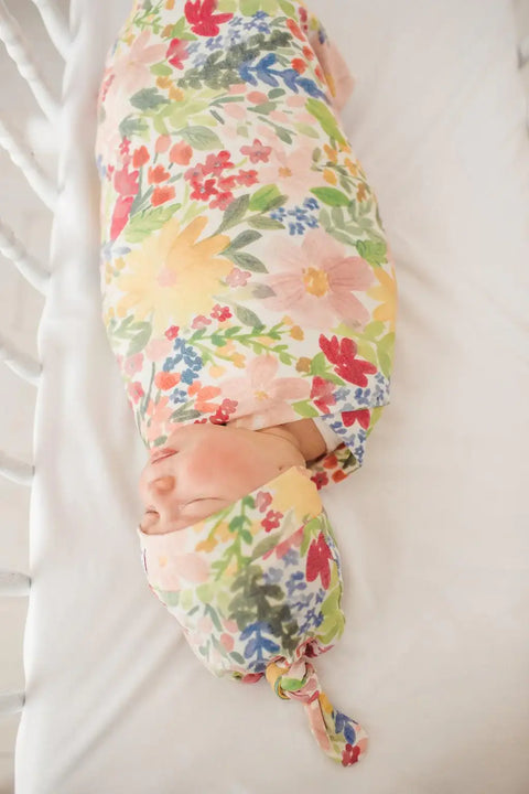 Knit Swaddle Blanket - Lark - Copper Pearl