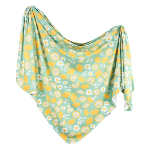 Copper Pearl-Knit Swaddle Blanket - Lemon-#Butter_Bug_Boutique#