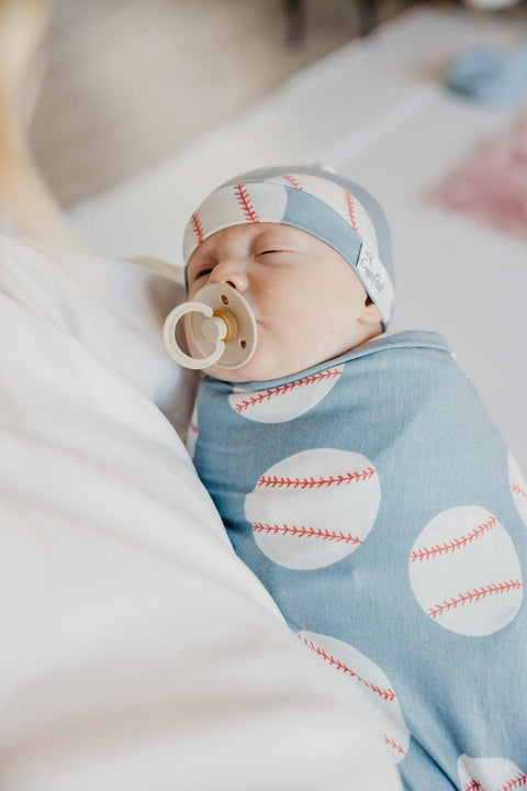 Knit Swaddle Blanket - Slugger - Copper Pearl