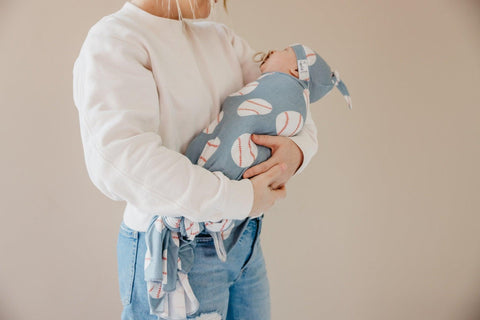 Knit Swaddle Blanket - Slugger - Copper Pearl