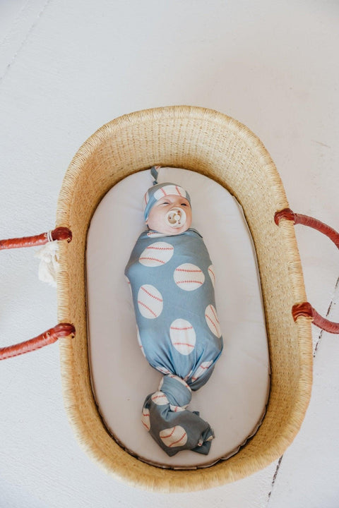 Knit Swaddle Blanket - Slugger - Copper Pearl