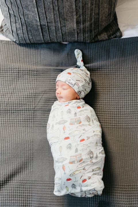 Knit Swaddle Blanket - Trout - Copper Pearl