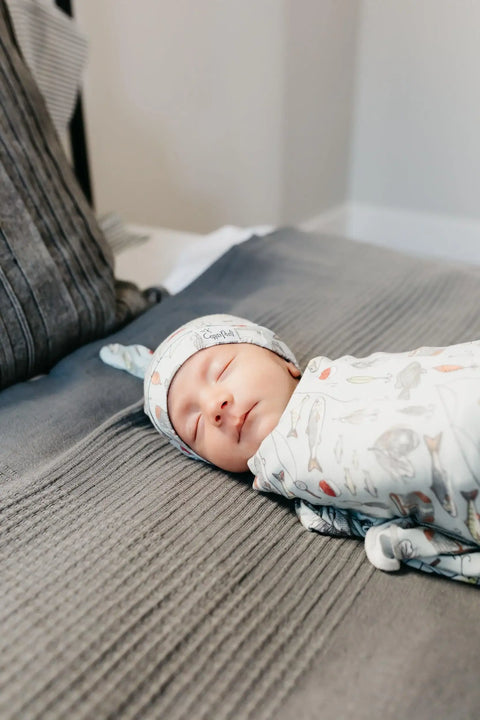 Knit Swaddle Blanket - Trout - Copper Pearl