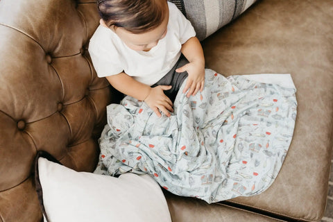 Knit Swaddle Blanket - Trout - Copper Pearl
