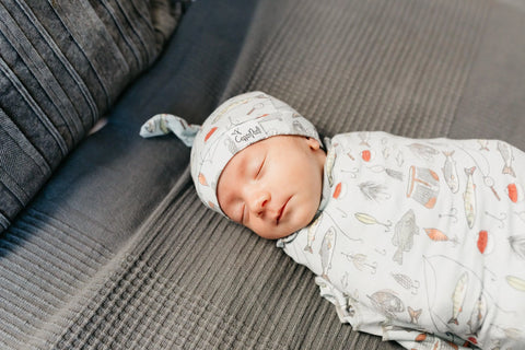 Knit Swaddle Blanket - Trout - Copper Pearl