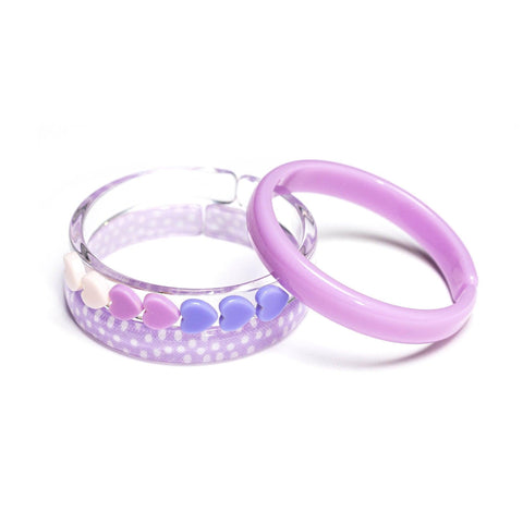 Lilac Heart Mix Bangles (Set of 3) - Lilies & Roses NY