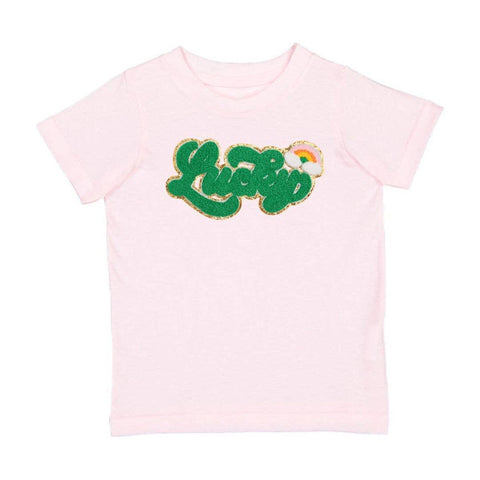 Lucky Script Patch St. Patrick's Day Kids Shirt - Sweet Wink