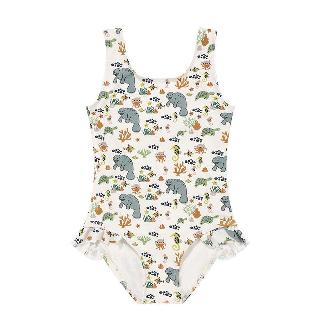 Manatee One-Piece Girls Swimsuit Emerson Friends – Butterbugboutique