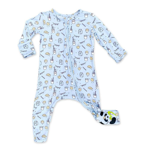 Milk and Cookies Blue Bamboo Convertible Footie - Butterbugboutique (6745006014614)
