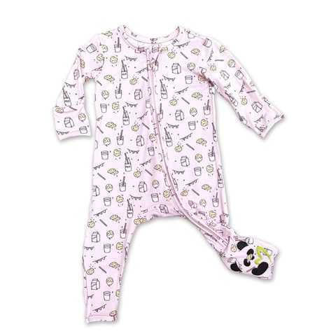 Milk and Cookies Pink Bamboo Convertible Footie - Butterbugboutique (6745030525078)