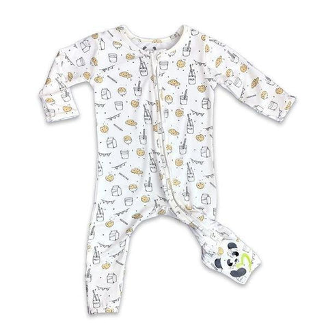 Milk & Cookies Convertible Footie Bamboo Pajama - Bellabu Bear