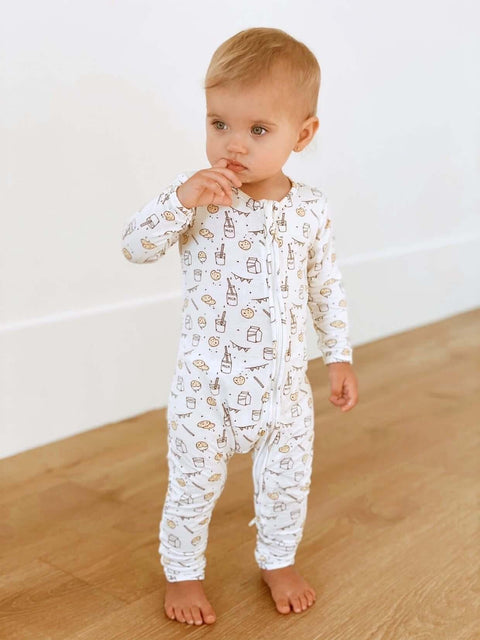 Milk & Cookies Convertible Footie Bamboo Pajama - Bellabu Bear