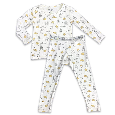 Milk and Cookies Kids Bamboo Pajama Set - Bellabu Bear