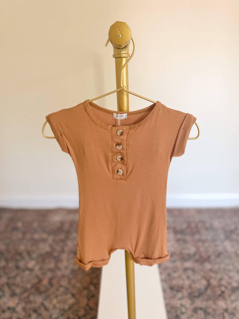 Modal Baby Romper - Camel - Butterbugboutique