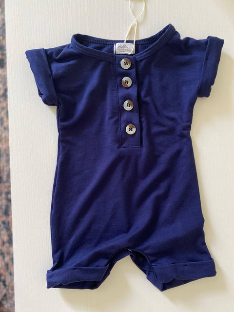 Stroller Society-Modal Baby Romper - Navy Blue-#Butter_Bug_Boutique# (7705197510914)