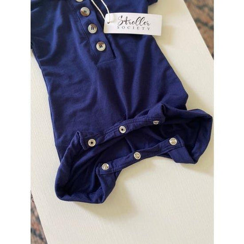 Stroller Society-Modal Baby Romper - Navy Blue-#Butter_Bug_Boutique# (7705197510914)