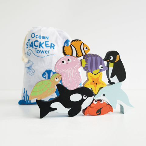 Ocean Animals Wooden Stacking Toy - Le Toy Van