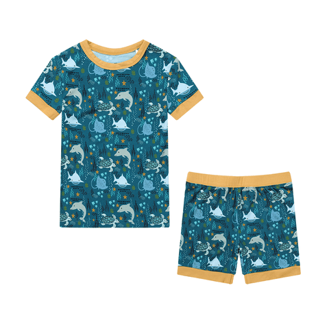 Ocean Friends Bamboo Kids Pajama Set (Shorts) - Emerson and Friends