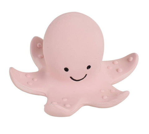 Octopus - Natural Organic Rubber Teether, Rattle & Bath Toy - Butterbugboutique (7626025926914)