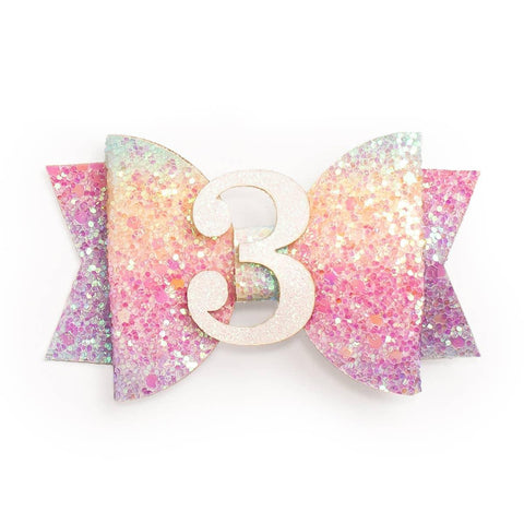 Sweet Wink-Pastel Rainbow Birthday #3 Hair Clip-#Butter_Bug_Boutique#